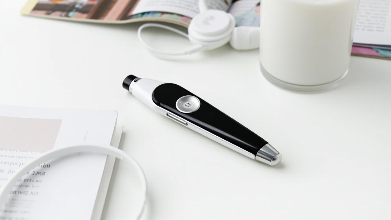 L5 reading pen on a modern desk with children's headphones and a picture book